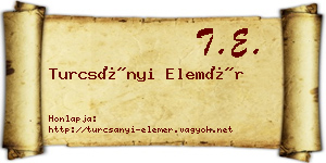 Turcsányi Elemér névjegykártya