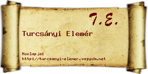 Turcsányi Elemér névjegykártya